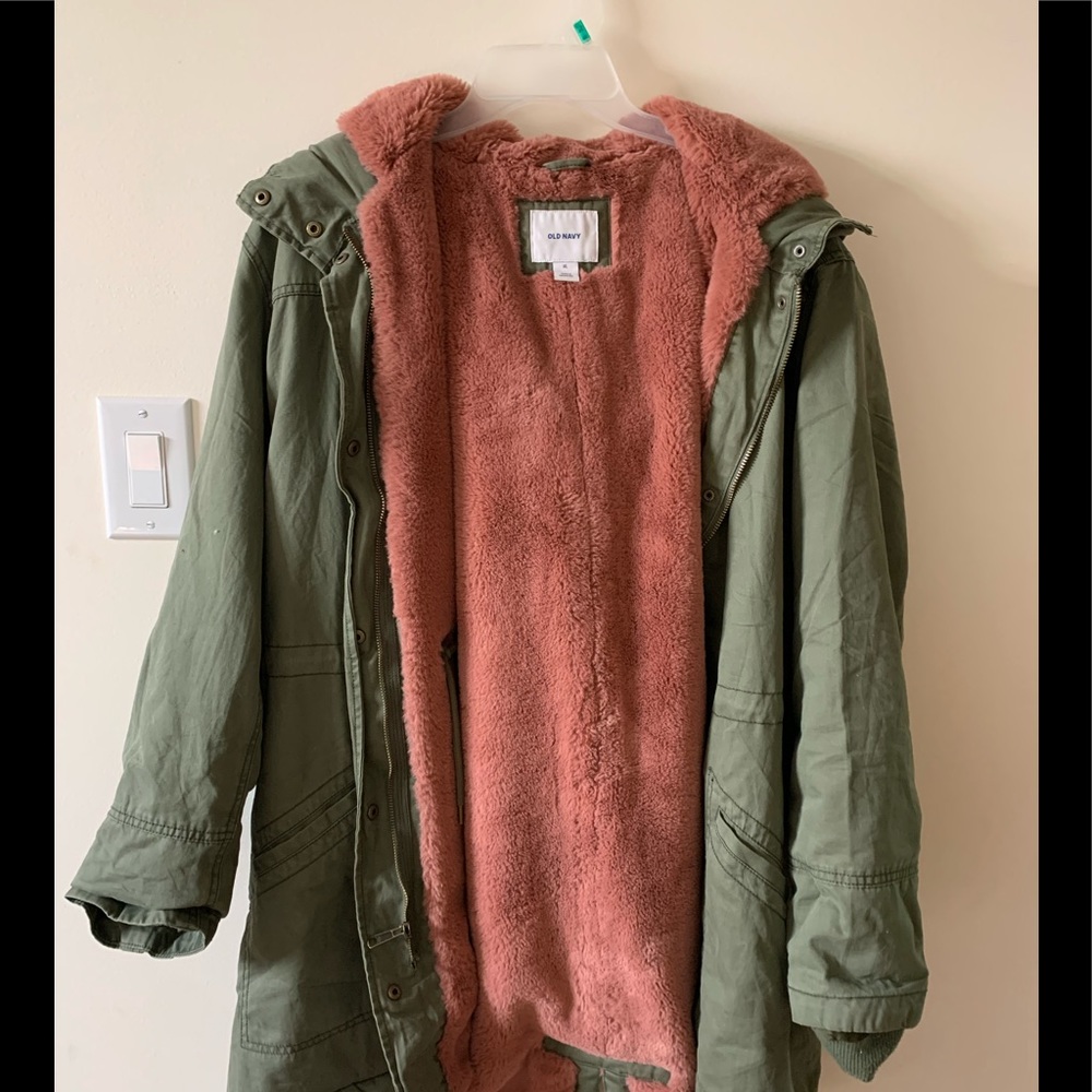 Pink Faux Fur Lined Trench